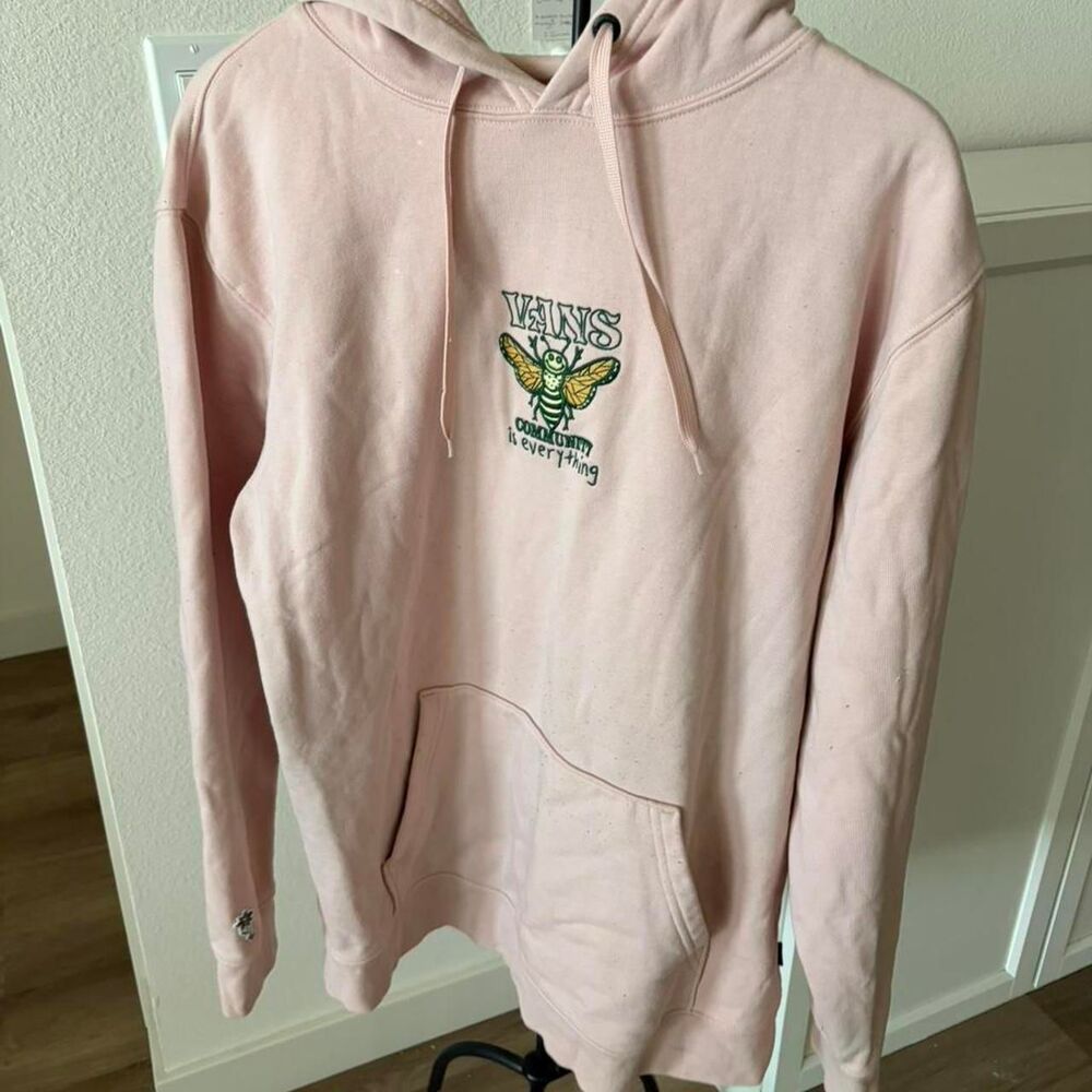 Vans "Let’s Help Nature Thrive" Embroidered Pink Hoodie - Men’s Large